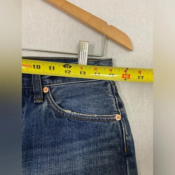 We the Free cut off frayed distressed crochet jean denim shorts Sz 27 - Picture 9 of 9